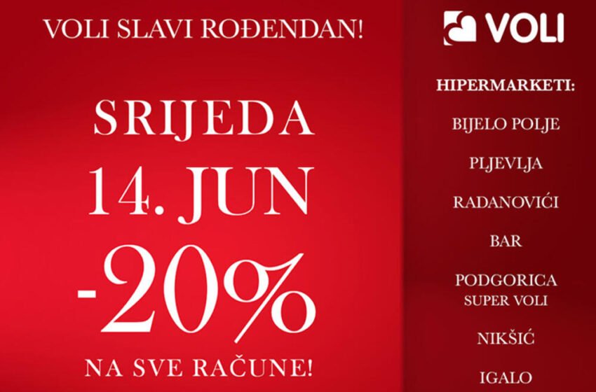  VOLI poklanja 20% popusta u 7 hipermarketa