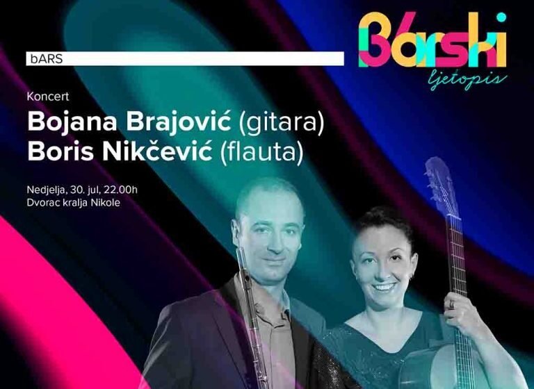  bARS: Večeras koncert Bojane Brajović i Borisa Nikčevića